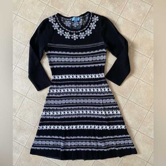 Cece Nordstrom Fair Isle A-Line Jacquard Knit Dress size S - Picture 9 of 13